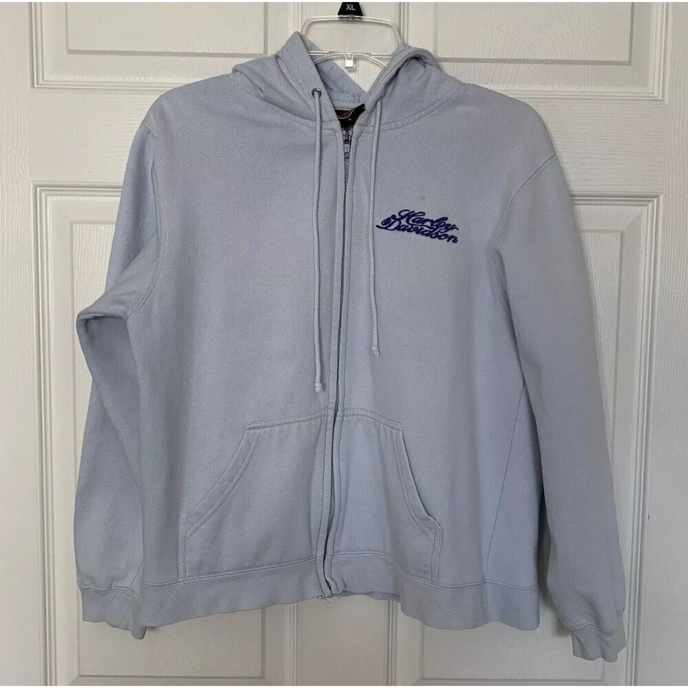 Womens Harley Davidson Motorcycles Hoodie Blue Size M Huntsville Alabama 2005